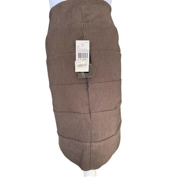 BCX Style Skirt Womens XL Stretchy Heather Brown Pull On Casual or Dress Up NWT - Picture 7 of 12